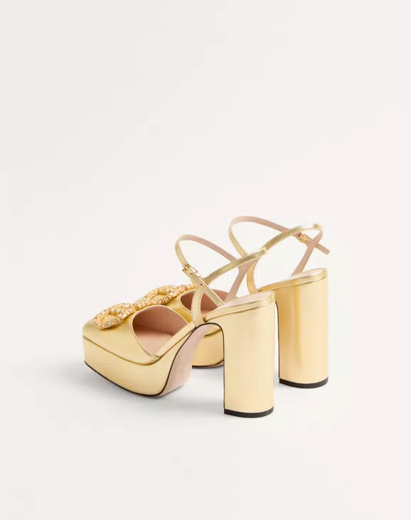 Valentino Vlogo Signature Platform Pump In Laminated Nappa 115Mm - Image 4